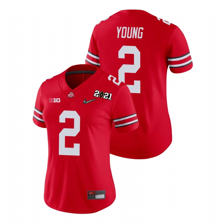 Ohio State Buckeyes Women's NCAA Chase Young #2 Scarlet Champions 2021 National College Football Jersey LHV4849UW